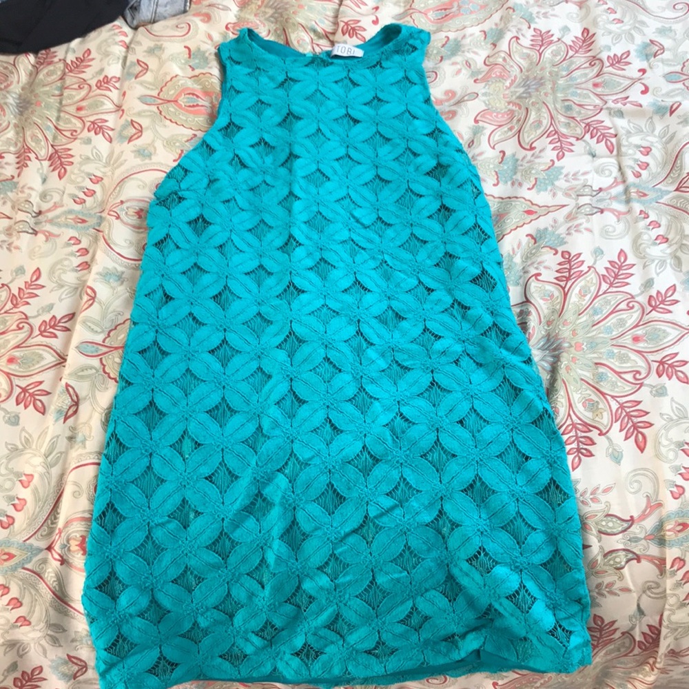 greenish blue dress from tobi